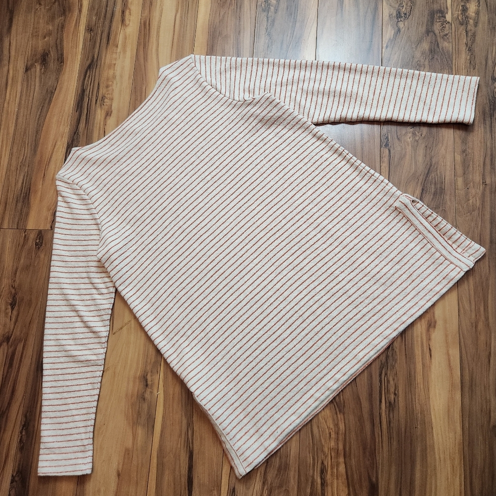 J. Jill French Terry Striped Tunic Top Cotton Size Medium Petite